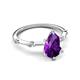 5 - Nuria 1.26 ctw Pear Shape Amethyst  (9X6 mm) accented Natural Diamonds Engagement Ring 