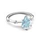 5 - Nuria 1.31 ctw Pear Shape Aquamarine  (9X6 mm) accented Natural Diamonds Engagement Ring 