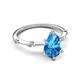 5 - Nuria 1.76 ctw Pear Shape Blue Topaz  (9X6 mm) accented Natural Diamonds Engagement Ring 