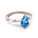 5 - Nuria 1.76 ctw Pear Shape Blue Topaz  (9X6 mm) accented Natural Diamonds Engagement Ring 