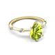 5 - Nuria 1.61 ctw Pear Shape Peridot  (9X6 mm) accented Natural Diamonds Engagement Ring 