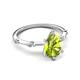 5 - Nuria 1.61 ctw Pear Shape Peridot  (9X6 mm) accented Natural Diamonds Engagement Ring 