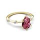 5 - Nuria 1.61 ctw Pear Shape Pink Tourmaline  (9X6 mm) accented Natural Diamonds Engagement Ring 