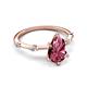 5 - Nuria 1.61 ctw Pear Shape Pink Tourmaline  (9X6 mm) accented Natural Diamonds Engagement Ring 