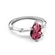 5 - Nuria 1.61 ctw Pear Shape Pink Tourmaline  (9X6 mm) accented Natural Diamonds Engagement Ring 