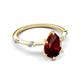 5 - Nuria 1.71 ctw Pear Shape Red Garnet  (9X6 mm) accented Natural Diamonds Engagement Ring 