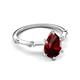 5 - Nuria 1.71 ctw Pear Shape Red Garnet  (9X6 mm) accented Natural Diamonds Engagement Ring 