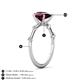 4 - Nuria 1.56 ctw Pear Shape Rhodolite Garnet  (9X6 mm) accented Natural Diamonds Engagement Ring 