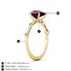 4 - Nuria 1.56 ctw Pear Shape Rhodolite Garnet  (9X6 mm) accented Natural Diamonds Engagement Ring 