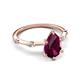 5 - Nuria 1.56 ctw Pear Shape Rhodolite Garnet  (9X6 mm) accented Natural Diamonds Engagement Ring 