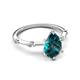 5 - Nuria 1.76 ctw Pear Shape London Blue Topaz  (9X6 mm) accented Natural Diamonds Engagement Ring 