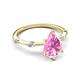 5 - Nuria 1.61 ctw Pear Shape Created Pink Sapphire  (9X6 mm) accented Natural Diamonds Engagement Ring 