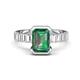 1 - Dionne 3.56 ctw Emerald Shape Created Alexandrite (9 X 7 mm) accented Baguette Shape Lab Grown Diamonds Engagement Ring 