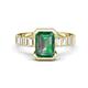 1 - Dionne 3.56 ctw Emerald Shape Created Alexandrite (9 X 7 mm) accented Baguette Shape Lab Grown Diamonds Engagement Ring 