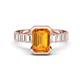 1 - Dionne 2.85 ctw Emerald Shape Citrine (9 X 7 mm) accented Baguette Shape Lab Grown Diamonds Engagement Ring 
