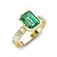 3 - Dionne 3.56 ctw Emerald Shape Created Alexandrite (9 X 7 mm) accented Baguette Shape Lab Grown Diamonds Engagement Ring 