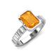 3 - Dionne 2.85 ctw Emerald Shape Citrine (9 X 7 mm) accented Baguette Shape Lab Grown Diamonds Engagement Ring 