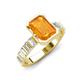 3 - Dionne 2.85 ctw Emerald Shape Citrine (9 X 7 mm) accented Baguette Shape Lab Grown Diamonds Engagement Ring 