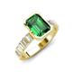 3 - Dionne 2.50 ctw Emerald Shape Created Emerald (9 X 7 mm) accented Baguette Shape Lab Grown Diamonds Engagement Ring 