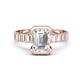 1 - Dionne 2.40 ctw Emerald Shape Moissanite (9 X 7 mm) accented Baguette Shape Lab Grown Diamonds Engagement Ring 