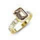 3 - Dionne 2.85 ctw Emerald Shape Smoky Quartz (9 X 7 mm) accented Baguette Shape Lab Grown Diamonds Engagement Ring 