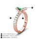 4 - Dionne 3.56 ctw Emerald Shape Created Alexandrite (9 X 7 mm) accented Baguette Shape Lab Grown Diamonds Engagement Ring 