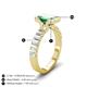 4 - Dionne 3.56 ctw Emerald Shape Created Alexandrite (9 X 7 mm) accented Baguette Shape Lab Grown Diamonds Engagement Ring 