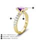 4 - Dionne 2.85 ctw Emerald Shape Amethyst (9 X 7 mm) accented Baguette Shape Lab Grown Diamonds Engagement Ring 