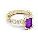 5 - Dionne 2.85 ctw Emerald Shape Amethyst (9 X 7 mm) accented Baguette Shape Lab Grown Diamonds Engagement Ring 