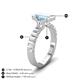 4 - Dionne 2.60 ctw Emerald Shape Aquamarine (9 X 7 mm) accented Baguette Shape Lab Grown Diamonds Engagement Ring 