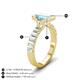 4 - Dionne 2.60 ctw Emerald Shape Aquamarine (9 X 7 mm) accented Baguette Shape Lab Grown Diamonds Engagement Ring 
