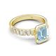 5 - Dionne 2.60 ctw Emerald Shape Aquamarine (9 X 7 mm) accented Baguette Shape Lab Grown Diamonds Engagement Ring 