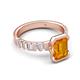 5 - Dionne 2.85 ctw Emerald Shape Citrine (9 X 7 mm) accented Baguette Shape Lab Grown Diamonds Engagement Ring 