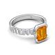 5 - Dionne 2.85 ctw Emerald Shape Citrine (9 X 7 mm) accented Baguette Shape Lab Grown Diamonds Engagement Ring 