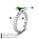 4 - Dionne 2.50 ctw Emerald Shape Created Emerald (9 X 7 mm) accented Baguette Shape Lab Grown Diamonds Engagement Ring 