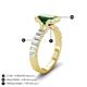 4 - Dionne 2.50 ctw Emerald Shape Created Emerald (9 X 7 mm) accented Baguette Shape Lab Grown Diamonds Engagement Ring 