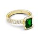 5 - Dionne 2.50 ctw Emerald Shape Created Emerald (9 X 7 mm) accented Baguette Shape Lab Grown Diamonds Engagement Ring 