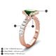 4 - Dionne 2.50 ctw Emerald Shape Created Emerald (9 X 7 mm) accented Baguette Shape Lab Grown Diamonds Engagement Ring 