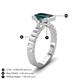 4 - Dionne 3.60 ctw Emerald Shape London Blue Topaz (9 X 7 mm) accented Baguette Shape Lab Grown Diamonds Engagement Ring 