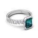 5 - Dionne 3.60 ctw Emerald Shape London Blue Topaz (9 X 7 mm) accented Baguette Shape Lab Grown Diamonds Engagement Ring 
