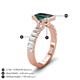 4 - Dionne 3.60 ctw Emerald Shape London Blue Topaz (9 X 7 mm) accented Baguette Shape Lab Grown Diamonds Engagement Ring 