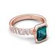 5 - Dionne 3.60 ctw Emerald Shape London Blue Topaz (9 X 7 mm) accented Baguette Shape Lab Grown Diamonds Engagement Ring 