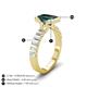4 - Dionne 3.60 ctw Emerald Shape London Blue Topaz (9 X 7 mm) accented Baguette Shape Lab Grown Diamonds Engagement Ring 