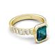 5 - Dionne 3.60 ctw Emerald Shape London Blue Topaz (9 X 7 mm) accented Baguette Shape Lab Grown Diamonds Engagement Ring 