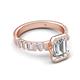 5 - Dionne 2.40 ctw Emerald Shape Moissanite (9 X 7 mm) accented Baguette Shape Lab Grown Diamonds Engagement Ring 