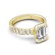 5 - Dionne 2.40 ctw Emerald Shape Moissanite (9 X 7 mm) accented Baguette Shape Lab Grown Diamonds Engagement Ring 