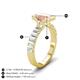 4 - Dionne 2.85 ctw Emerald Shape Morganite (9 X 7 mm) accented Baguette Shape Lab Grown Diamonds Engagement Ring 