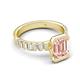 5 - Dionne 2.85 ctw Emerald Shape Morganite (9 X 7 mm) accented Baguette Shape Lab Grown Diamonds Engagement Ring 