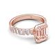 5 - Dionne 2.85 ctw Emerald Shape Morganite (9 X 7 mm) accented Baguette Shape Lab Grown Diamonds Engagement Ring 