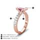 4 - Dionne 3.45 ctw Emerald Shape Pink Tourmaline (9 X 7 mm) accented Baguette Shape Lab Grown Diamonds Engagement Ring 